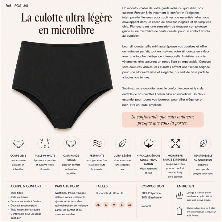 Microfibre légère - Culotte - Noir
